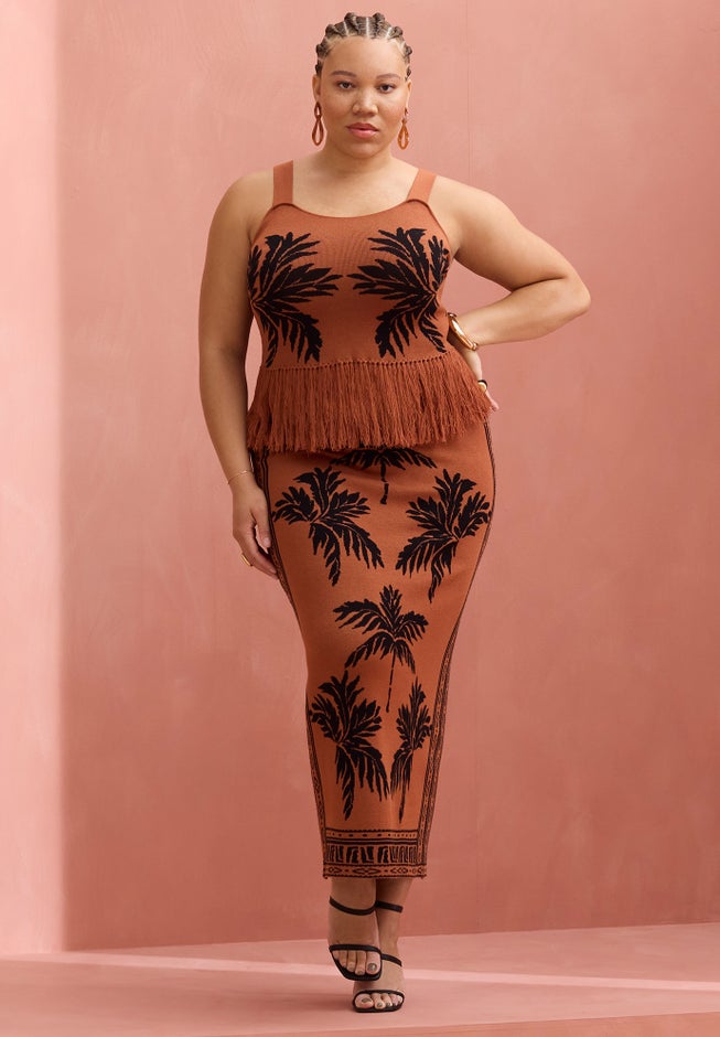 Intarsia Column Skirt image number 0