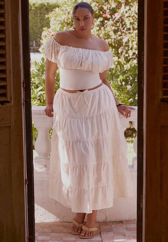 Tiered Maxi Skirt image number null