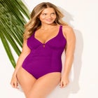 Shirred Underwire One Piece Swimsuit image number null