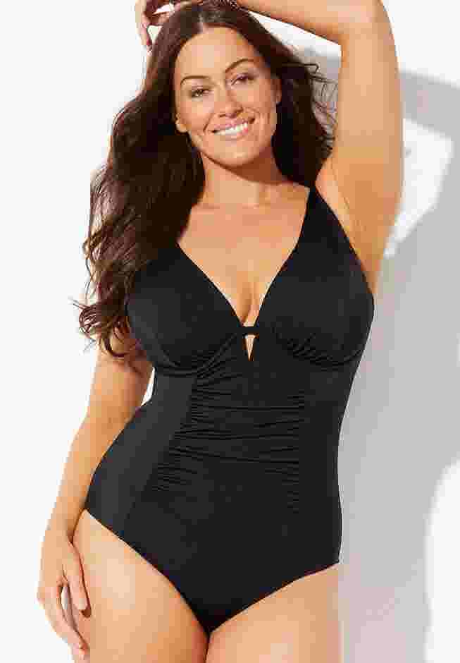 Shirred Underwire One Piece Swimsuit image number 0