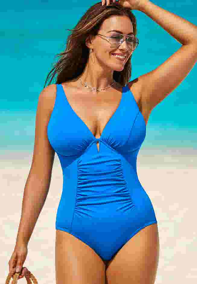 Shirred Underwire One Piece Swimsuit image number 0