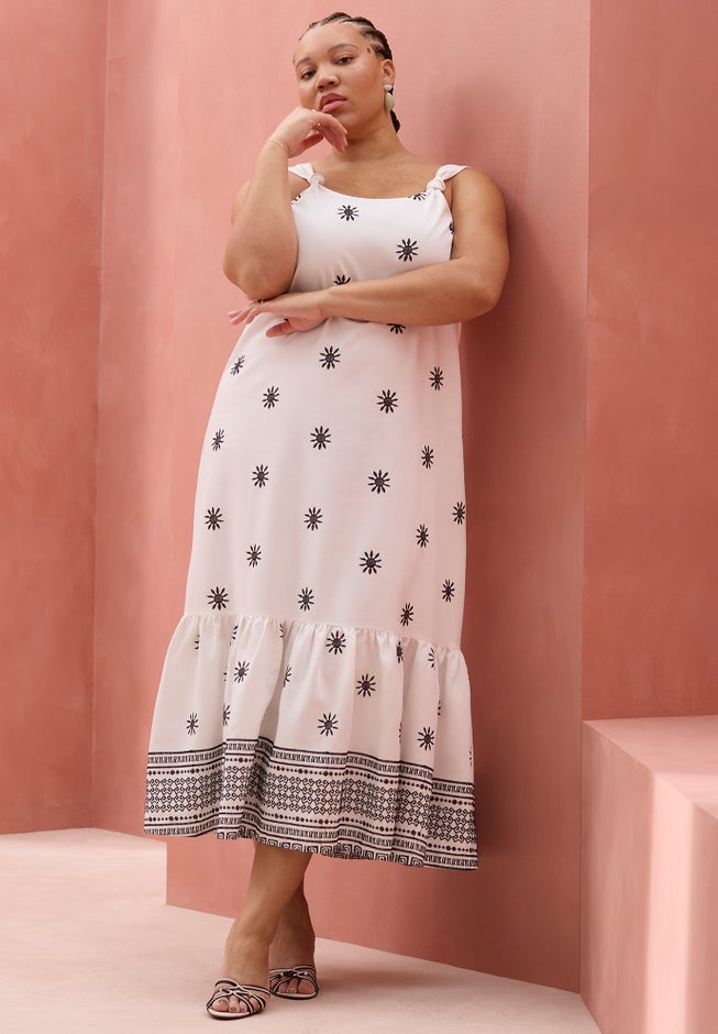 Embroidered Relaxed Maxi Dress image number null