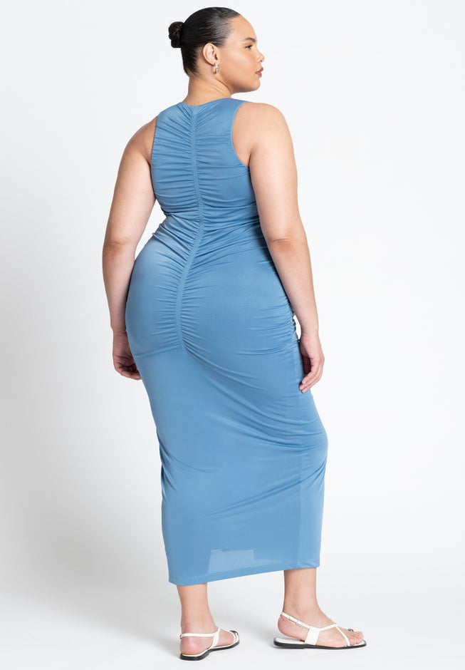Ruched Dress W Slit image number 1