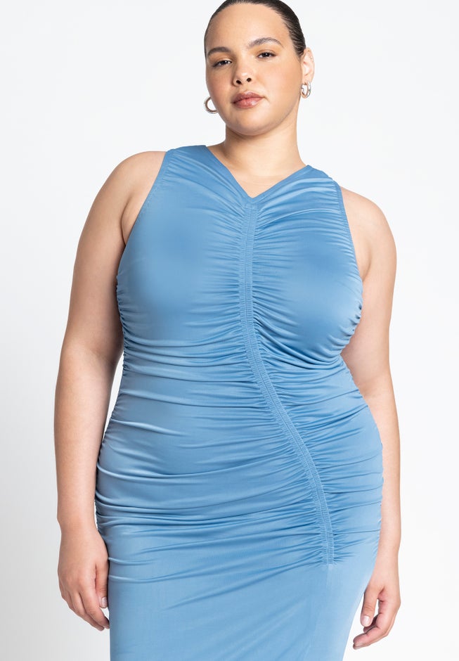 Ruched Dress W Slit image number 2
