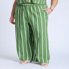 Wide Leg Striped Linen Blend Pant image number null