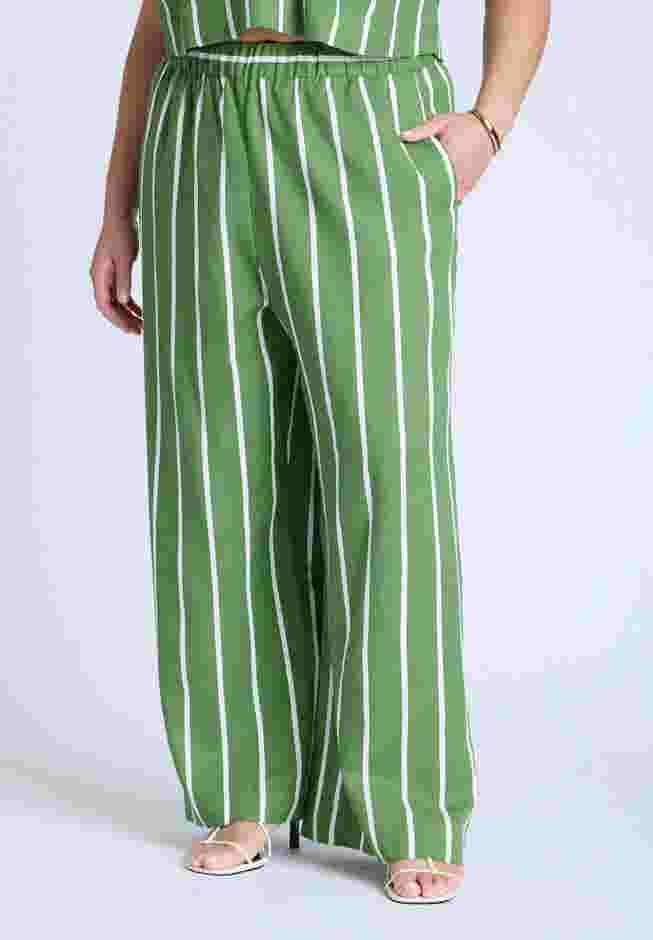 Wide Leg Striped Linen Blend Pant image number 1