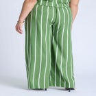Wide Leg Striped Linen Blend Pant image number null