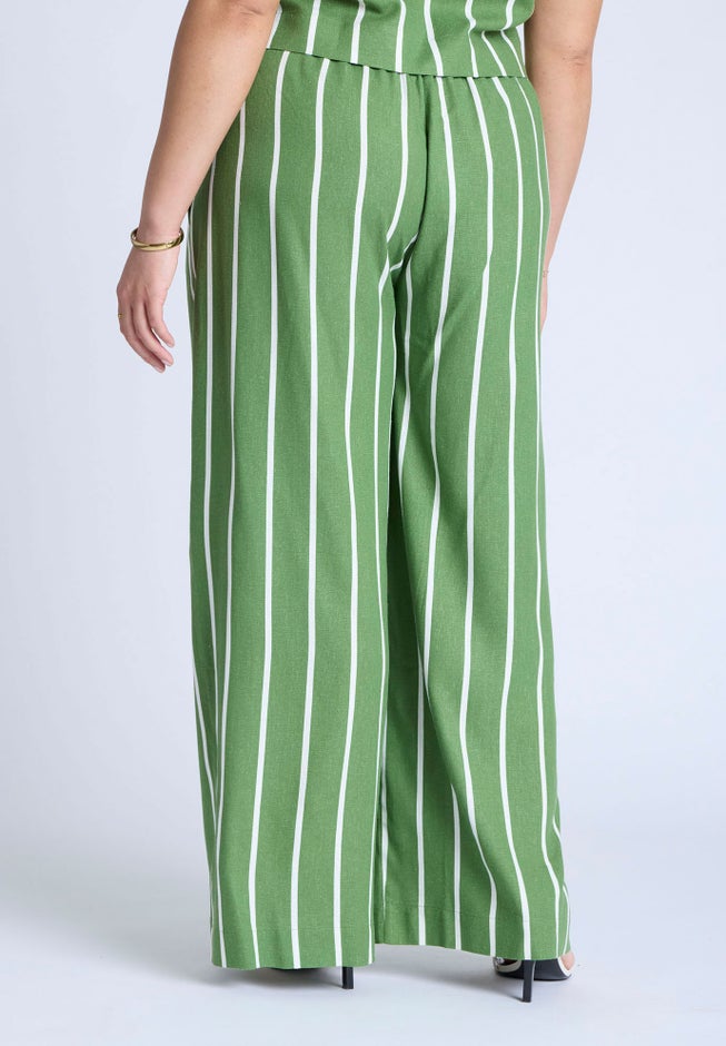 Wide Leg Striped Linen Blend Pant image number 2