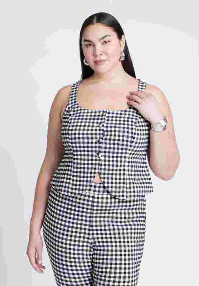 Gingham Square Neck Vest image number 1