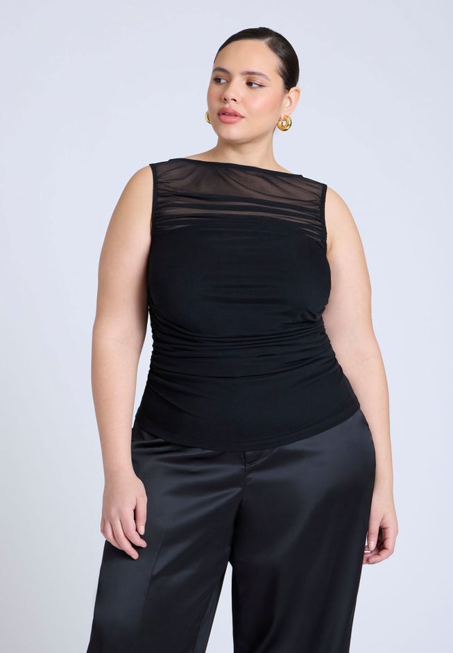 Layered Shirred Top image number null