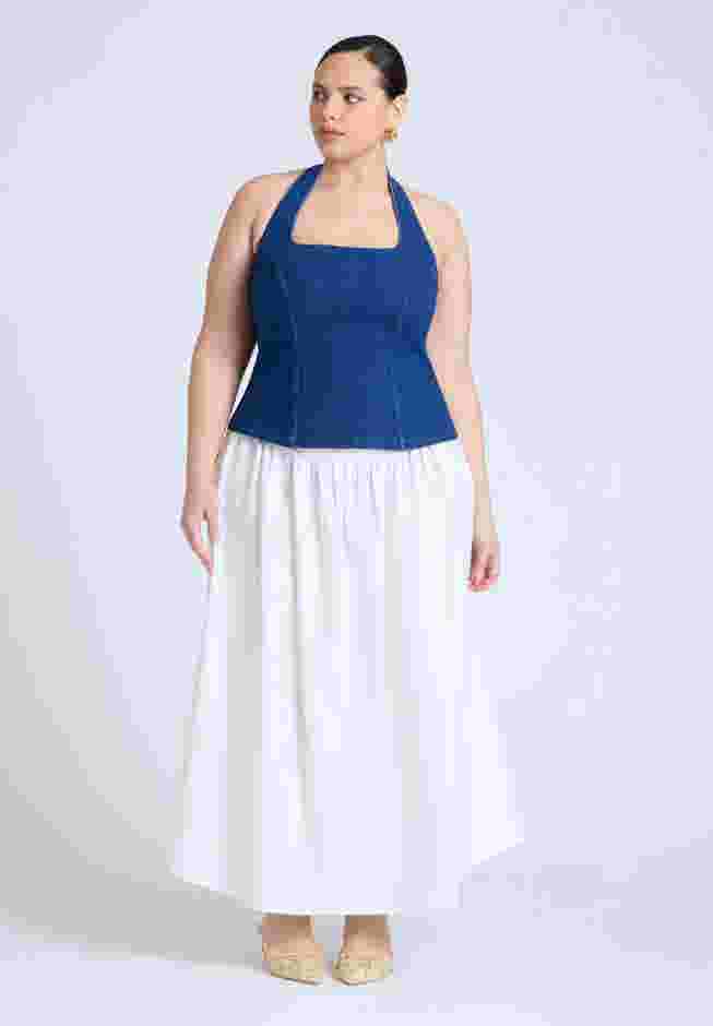  Comfort Stretch Denim Halter Top  image number 2