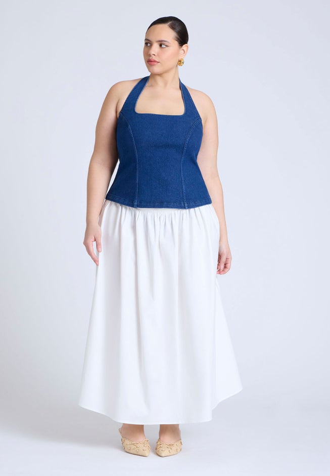 Comfort Stretch Denim Halter Top image number 2