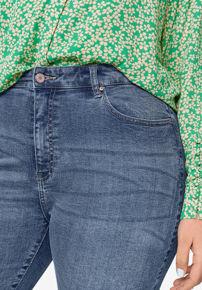 Slim 5-Pocket Denim Capri image number 3