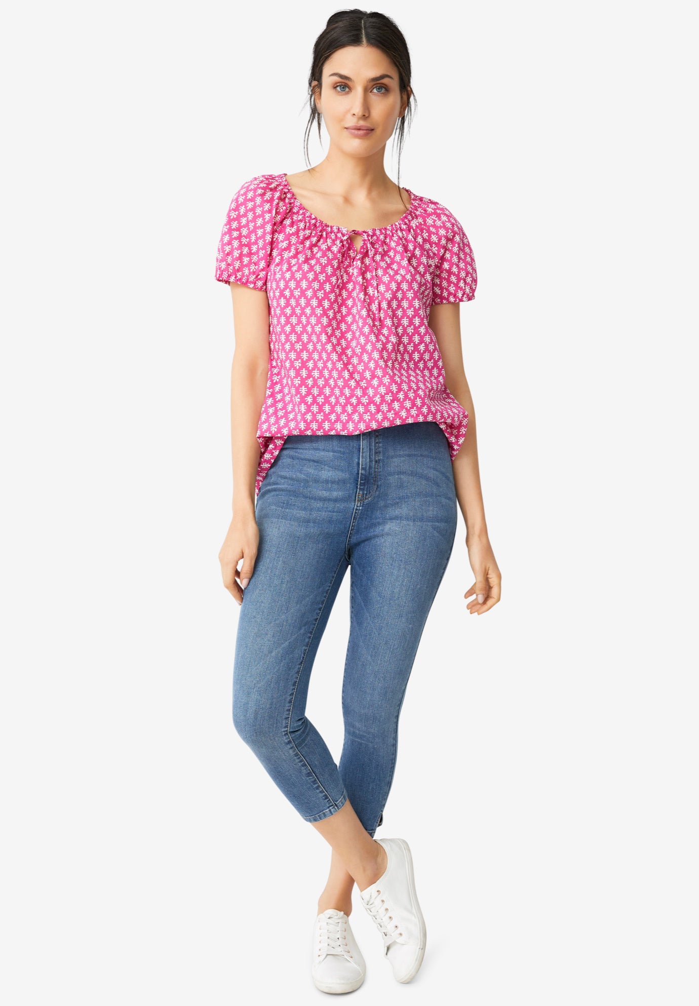 Slim 5-Pocket Denim Capri image number 0