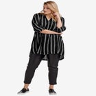 Crinkle Crepe Notch Neck Three-Quarter Sleeve High-Low Tunic image number 0