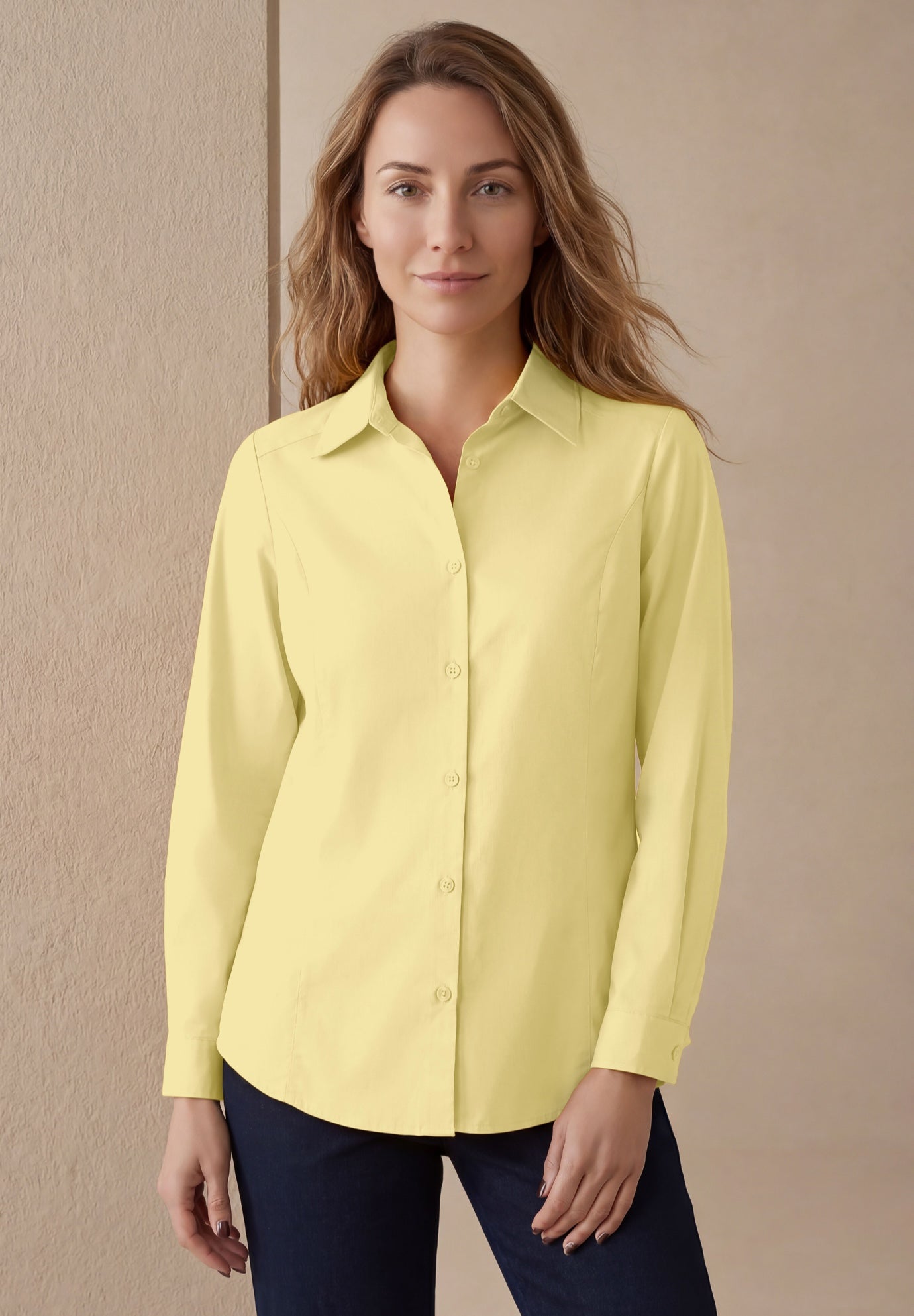 Stretch Cotton Poplin Button Down Shirt image number 0