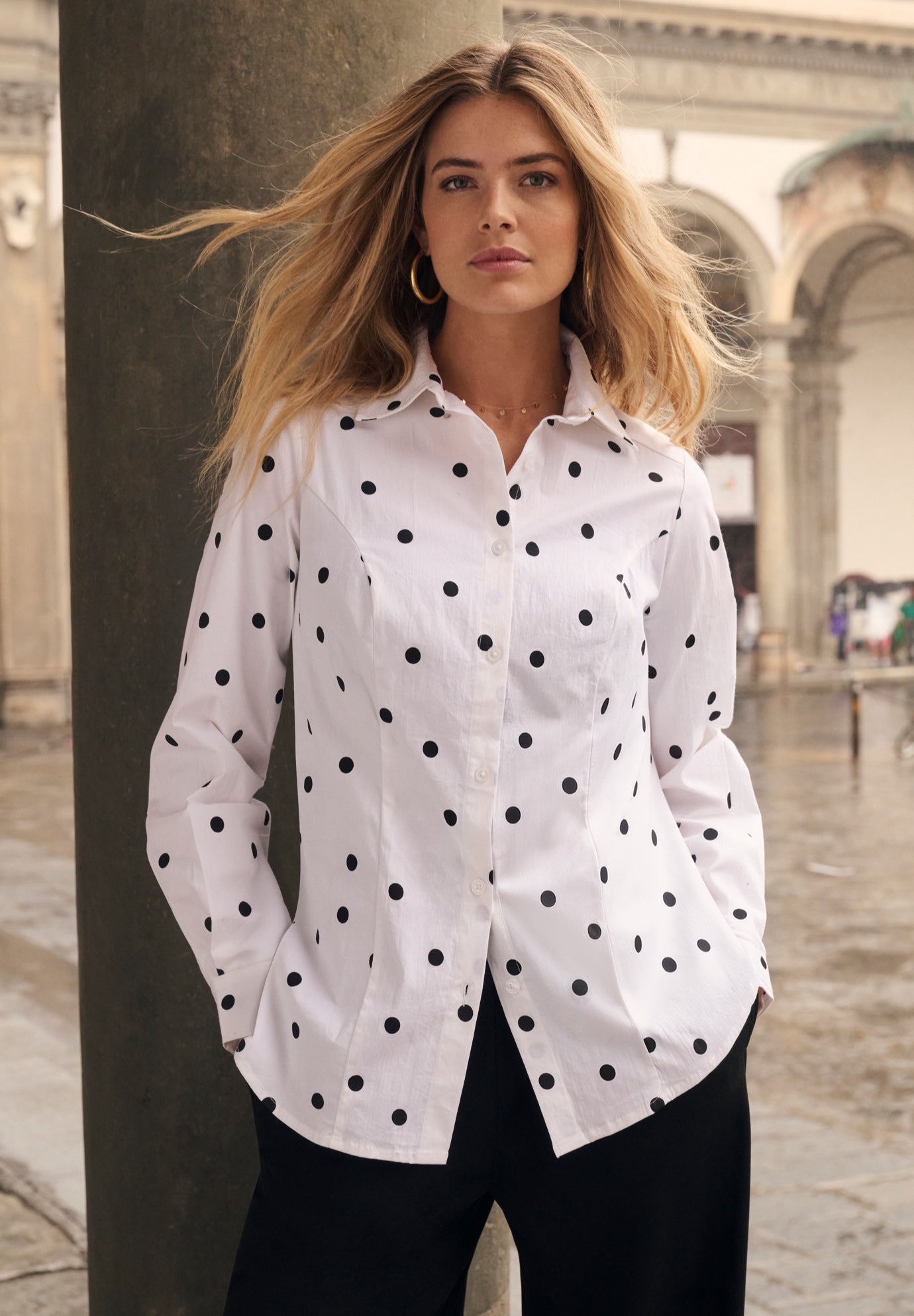 Wrinkle-Free Stretch Poplin Shirt image number 0