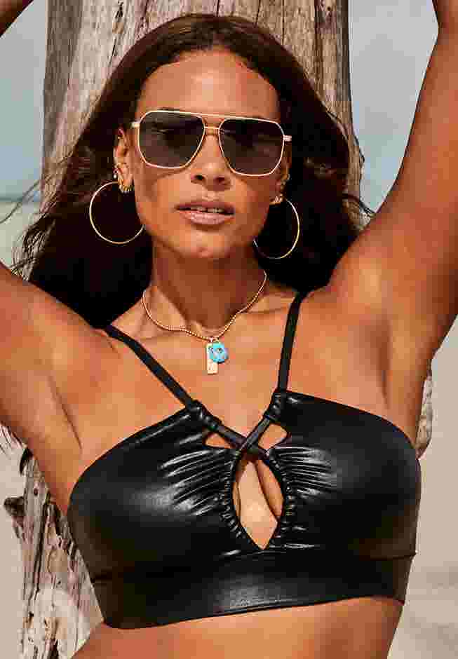 Liquid Motion High Neck Adjustable Bikini Top image number 0