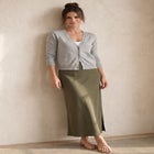 Cotton Spandex Pull On A Line Maxi Skirt image number null
