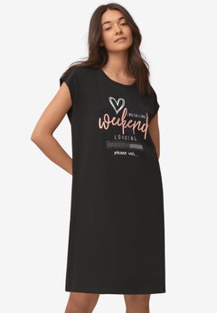 Cotton Spandex Cap Sleeve Relaxed Sleep Shirt