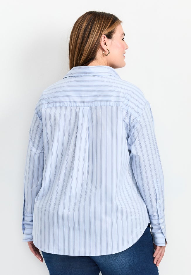 Classic Stripe Boyfriend Shirt image number 1