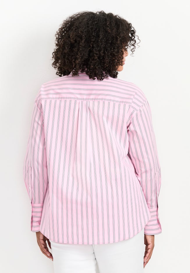 Classic Stripe Boyfriend Shirt image number 1