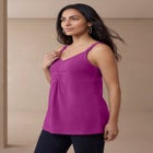 Stretch Cotton Shirred Tank image number null
