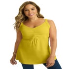 Stretch Cotton Shirred Tank image number null