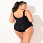 Chlorine Resistant Square Neck Tummy Control One Piece Swimsuit image number null