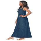 Denim Maxi Dress image number null