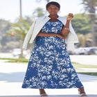Denim Maxi Dress image number null