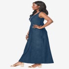Denim Maxi Dress image number null