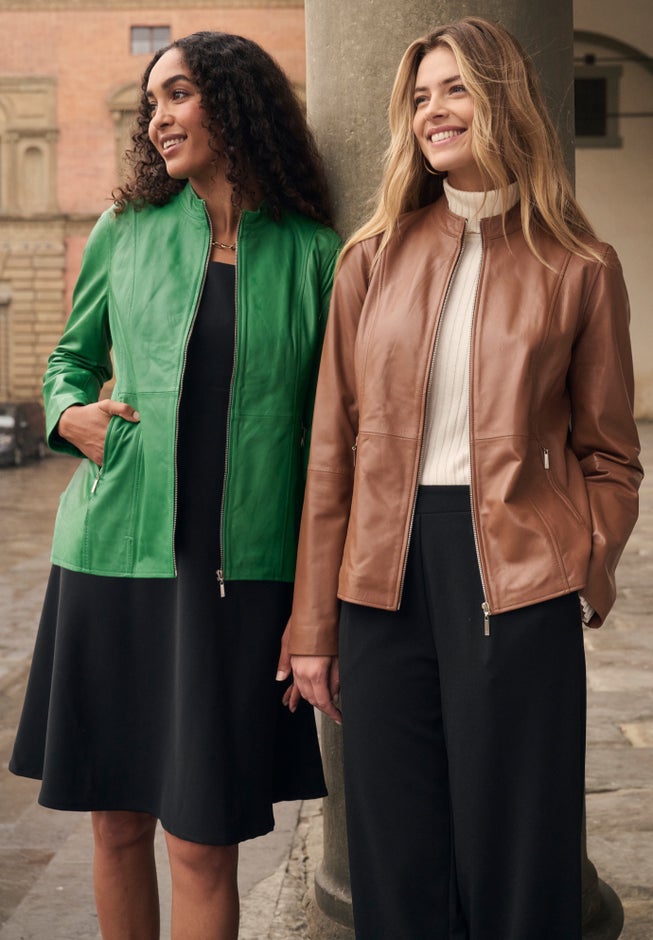 Zip Front Leather Jacket image number 1