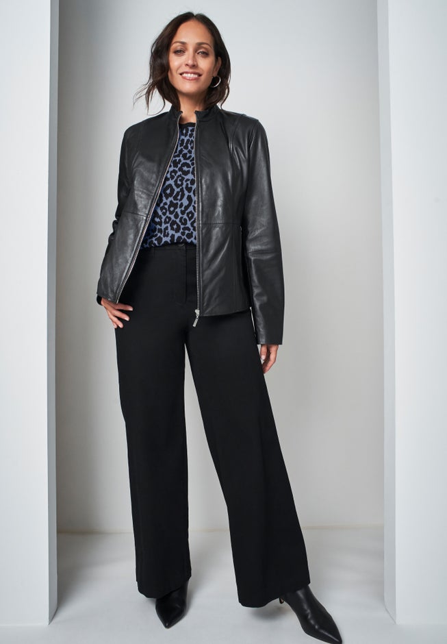 Zip Front Leather Jacket image number 0