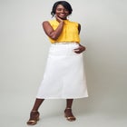 True Fit Stretch Denim Midi Skirt image number null