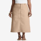 True Fit Stretch Denim Midi Skirt image number null
