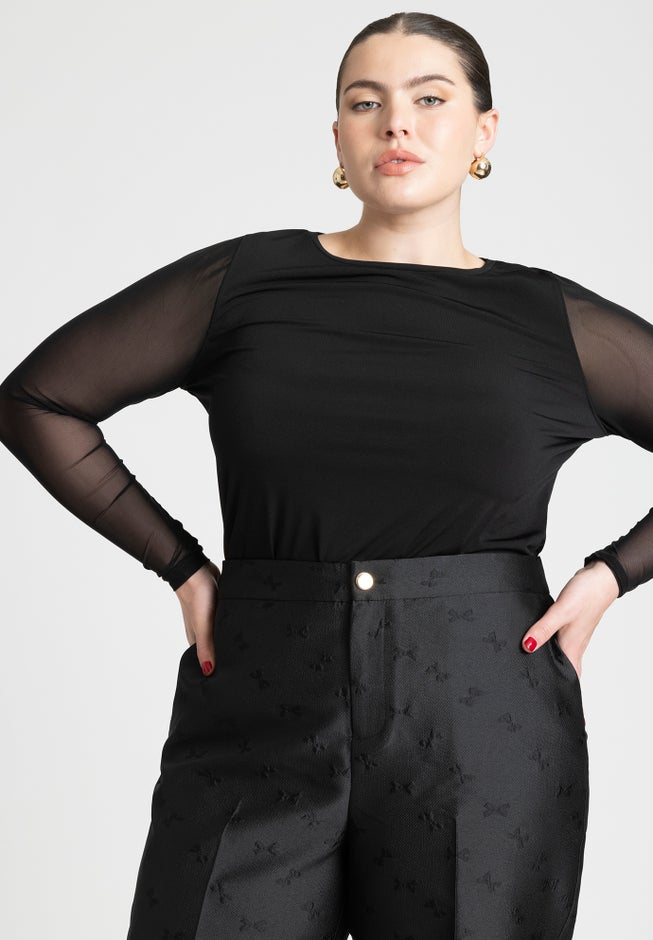 Sheer Sleeve Tee image number 1