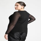 Sheer Sleeve Tee image number null