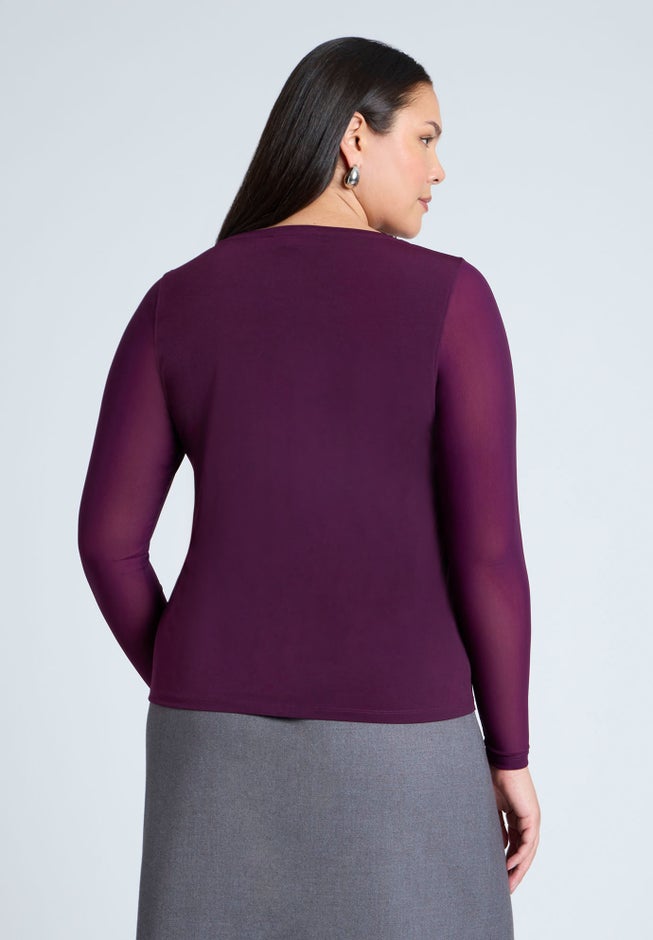 Sheer Sleeve Tee image number 1