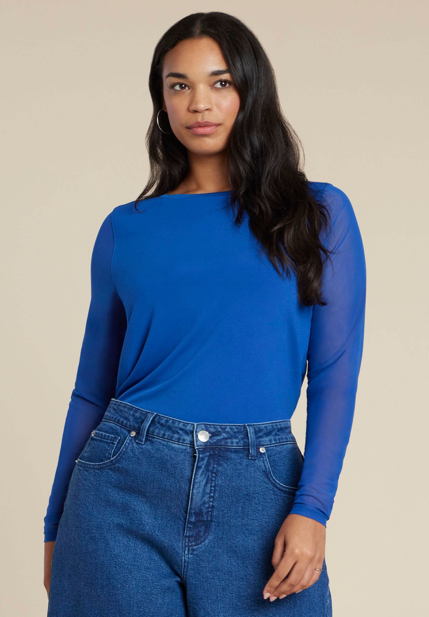 Sheer Sleeve Tee image number 0