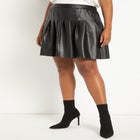 Vegan Faux Leather Pleated Skirt image number null