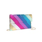 Zelma Rainbow Faux Leather Evening Bag image number null