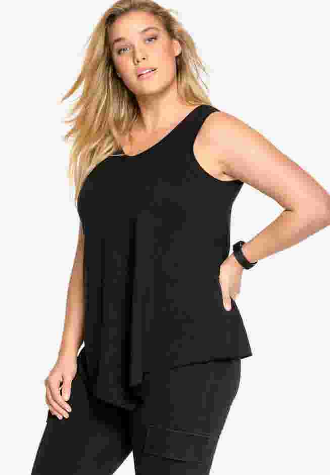 V-Neck Pointed Front Tank image number 3