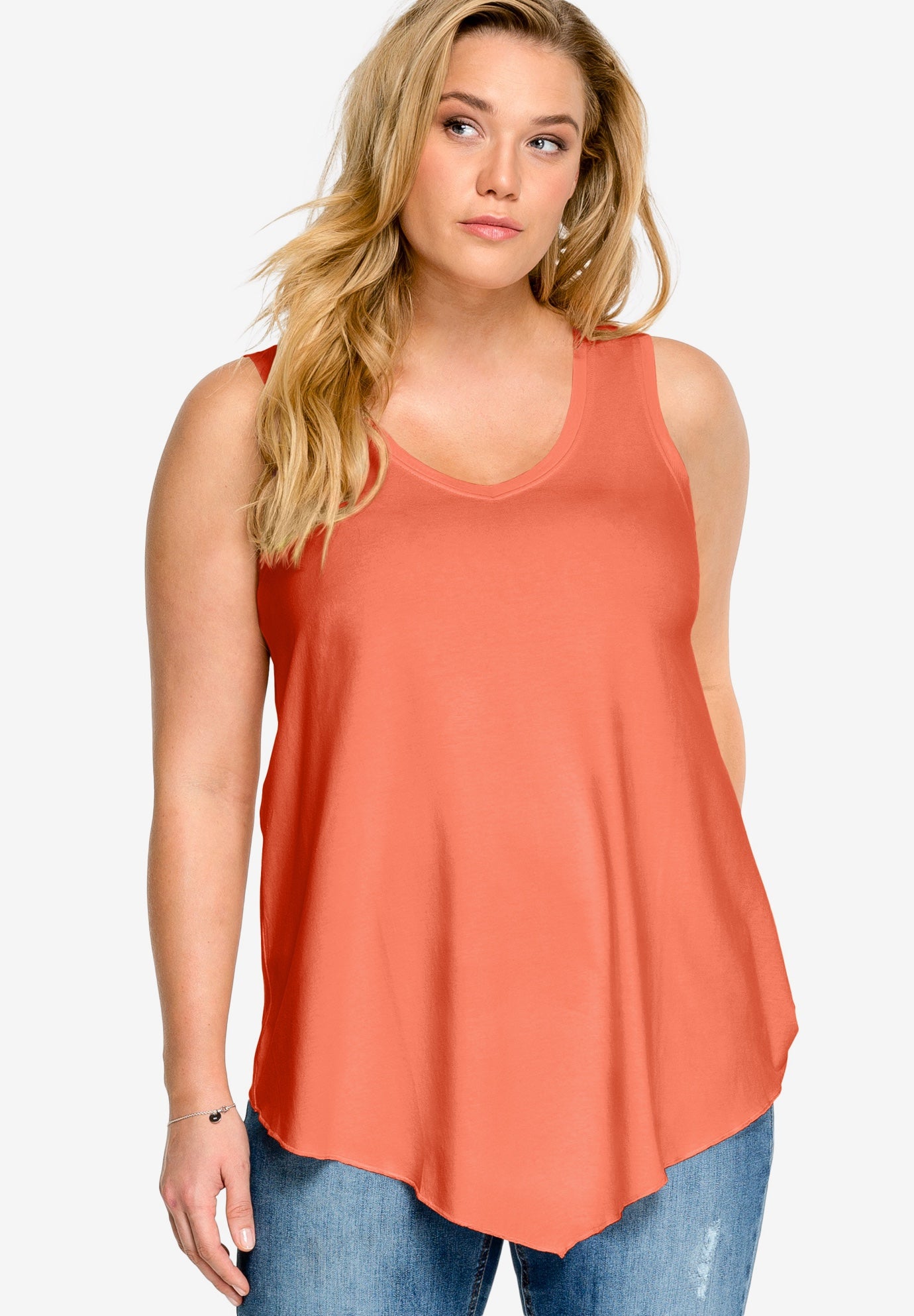 V-Neck Pointed Front Tank image number 0