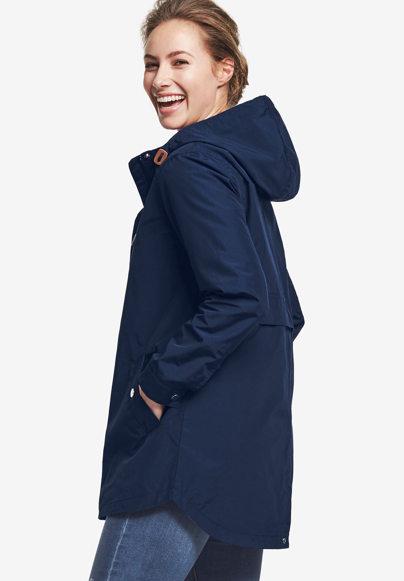 Snap-Front Hooded Raincoat image number 2