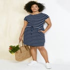 Knit Drawstring Dress image number null