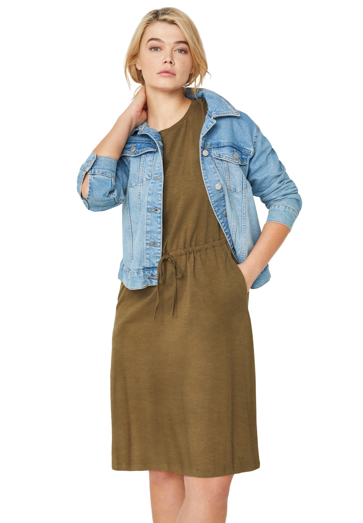 Knit Drawstring Dress image number 2