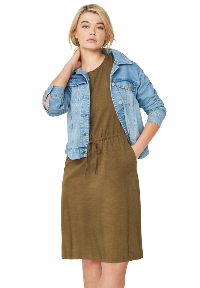 Knit Drawstring Dress image number 2