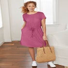 Knit Drawstring Dress image number null