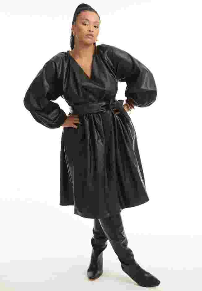 Faux Leather Dress image number 0